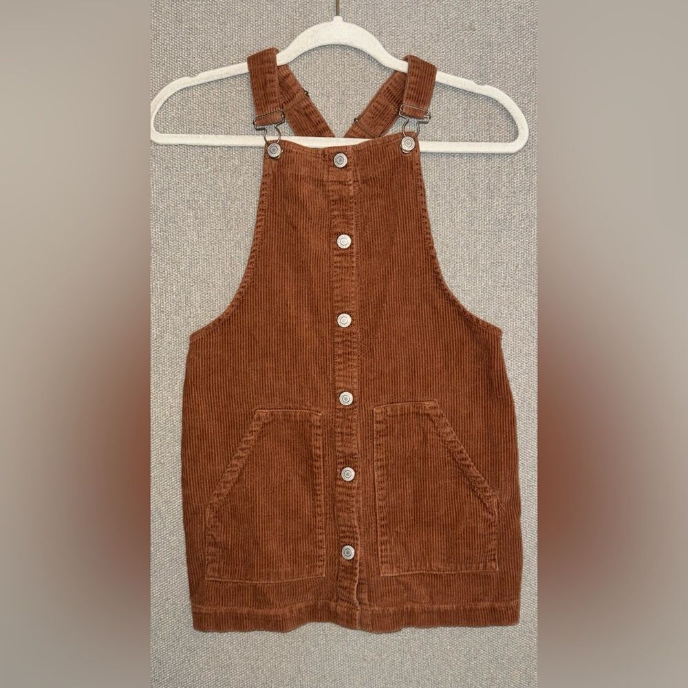 Vanilla Star girls size 12 Tan Corduroy Overall skirt